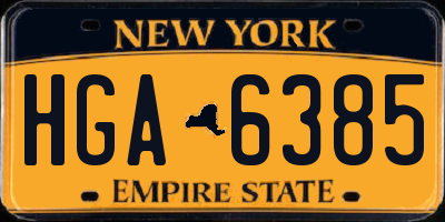 NY license plate HGA6385