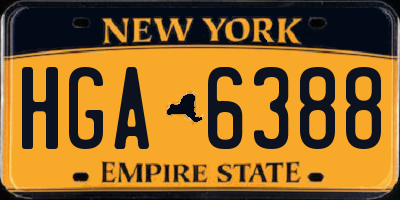 NY license plate HGA6388