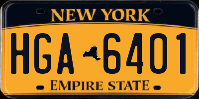 NY license plate HGA6401