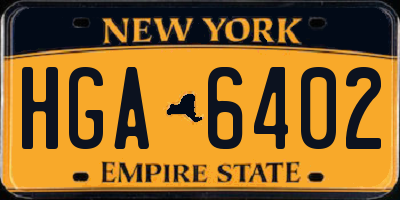 NY license plate HGA6402