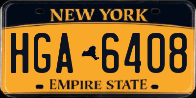 NY license plate HGA6408