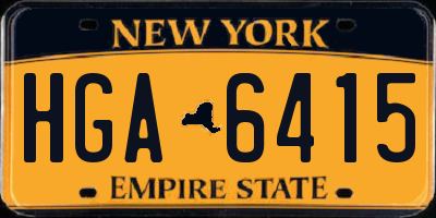 NY license plate HGA6415