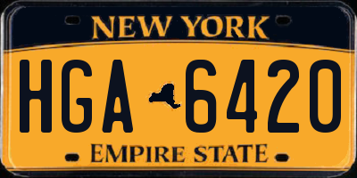 NY license plate HGA6420