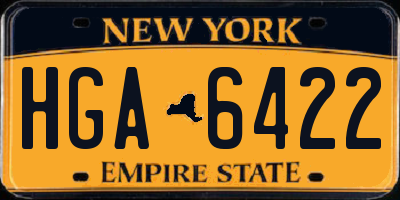 NY license plate HGA6422