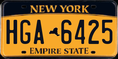 NY license plate HGA6425