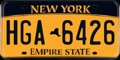 NY license plate HGA6426