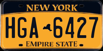 NY license plate HGA6427