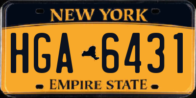 NY license plate HGA6431