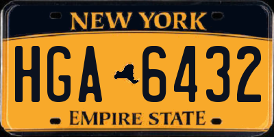 NY license plate HGA6432