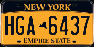 NY license plate HGA6437