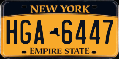 NY license plate HGA6447