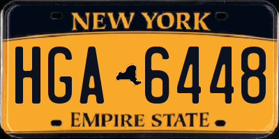 NY license plate HGA6448