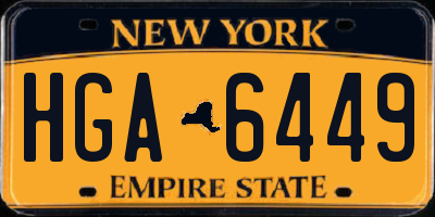 NY license plate HGA6449