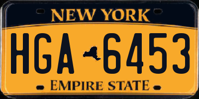 NY license plate HGA6453