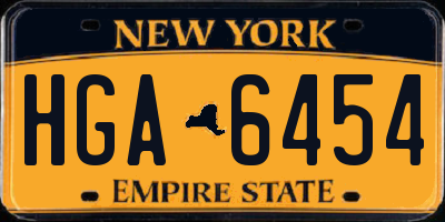 NY license plate HGA6454