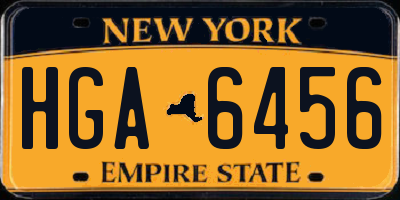 NY license plate HGA6456