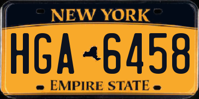 NY license plate HGA6458