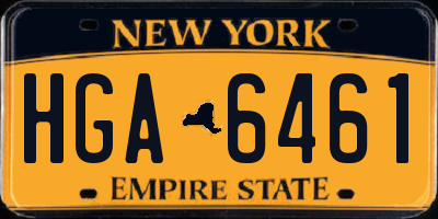 NY license plate HGA6461