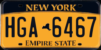 NY license plate HGA6467