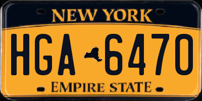 NY license plate HGA6470