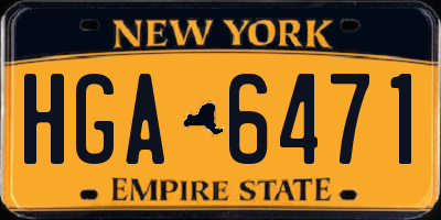 NY license plate HGA6471
