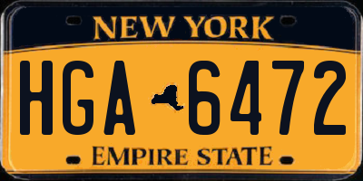 NY license plate HGA6472