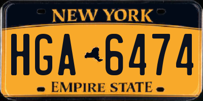 NY license plate HGA6474