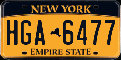 NY license plate HGA6477