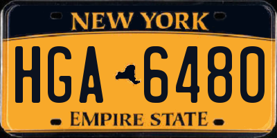 NY license plate HGA6480