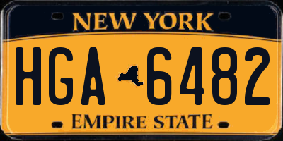 NY license plate HGA6482