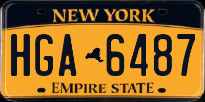 NY license plate HGA6487