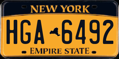 NY license plate HGA6492