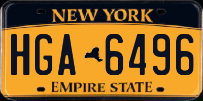 NY license plate HGA6496