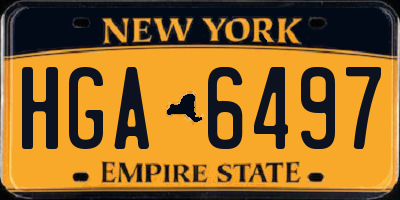 NY license plate HGA6497