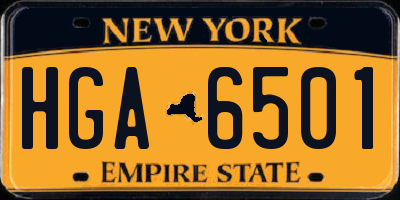 NY license plate HGA6501