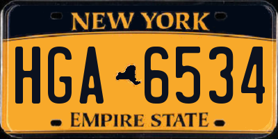 NY license plate HGA6534