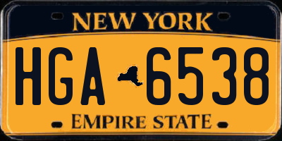 NY license plate HGA6538