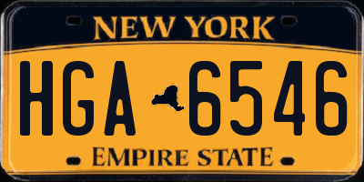 NY license plate HGA6546