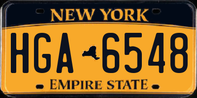 NY license plate HGA6548