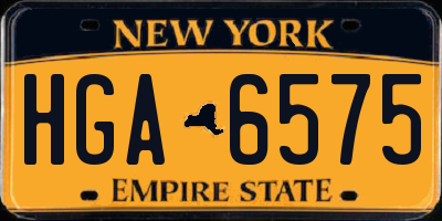 NY license plate HGA6575