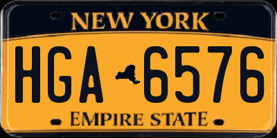 NY license plate HGA6576