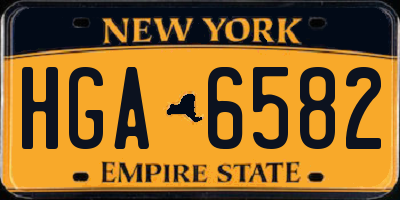 NY license plate HGA6582