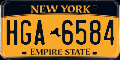 NY license plate HGA6584