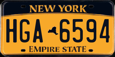 NY license plate HGA6594