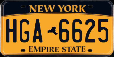 NY license plate HGA6625