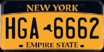 NY license plate HGA6662