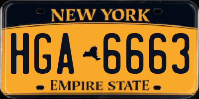 NY license plate HGA6663