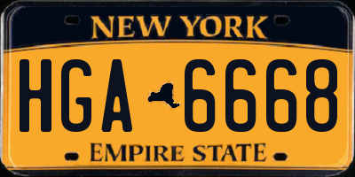 NY license plate HGA6668