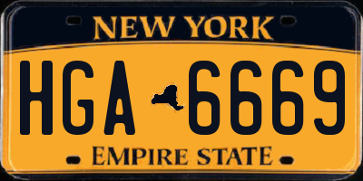 NY license plate HGA6669