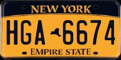 NY license plate HGA6674